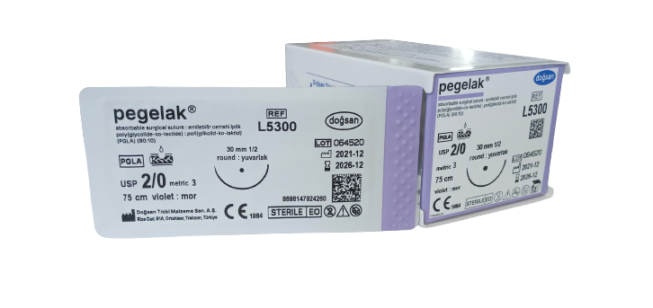 PEGELAK Поліглактін 910, USP 2/0, колюча голка 30мм, довжина 75см (L5300)